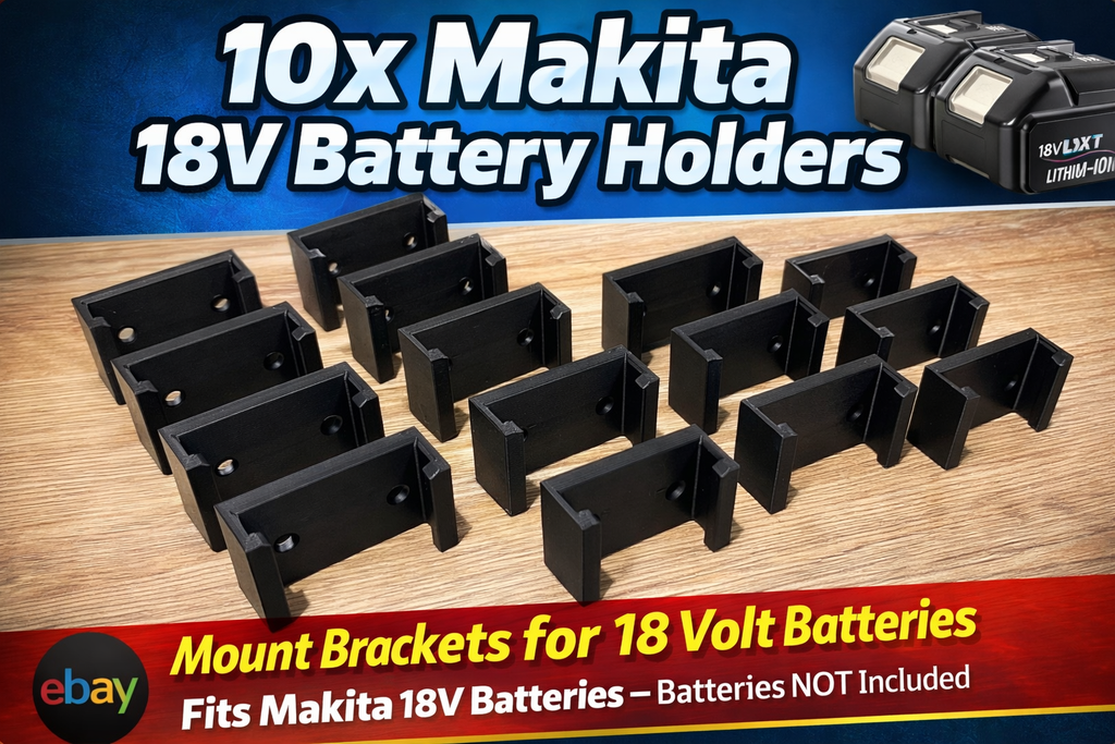 10x Makita 18V Battery Holder Wall Mount