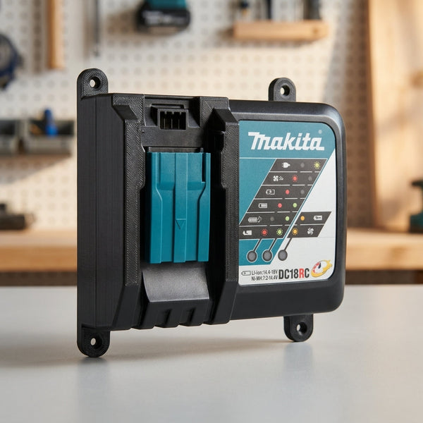 Makita DC18RC Charger Wall Mount – Black PETG